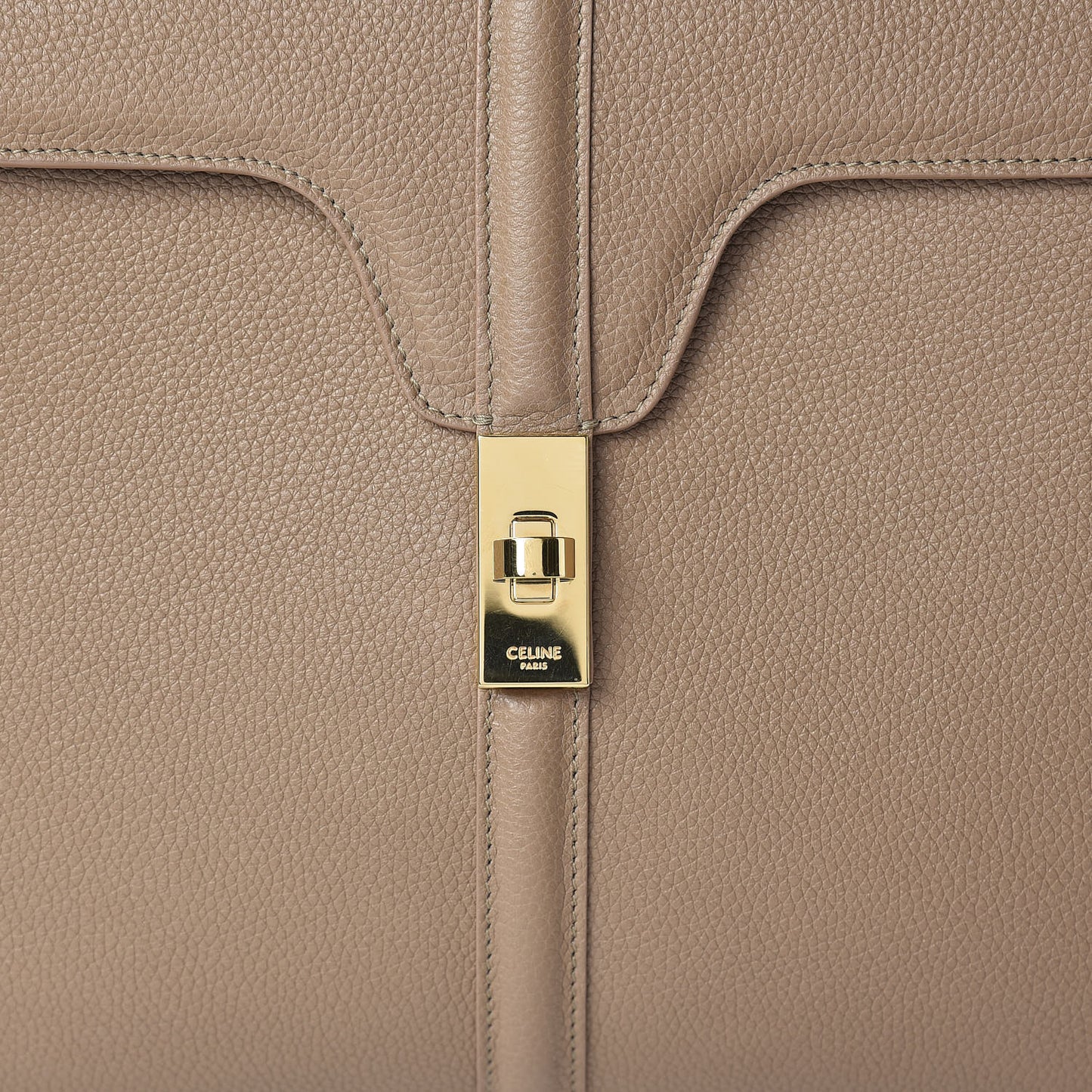 Grained Calfskin Classique 16 Top Handle Bag Beige
