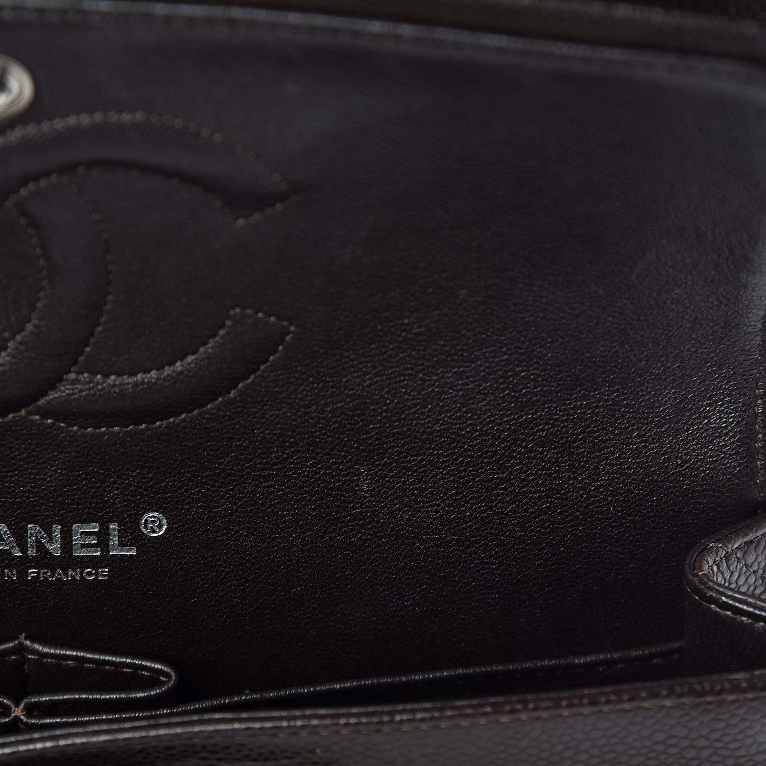 Chanel Caviar Quilted Medium Double Flap Brown 11 of 12