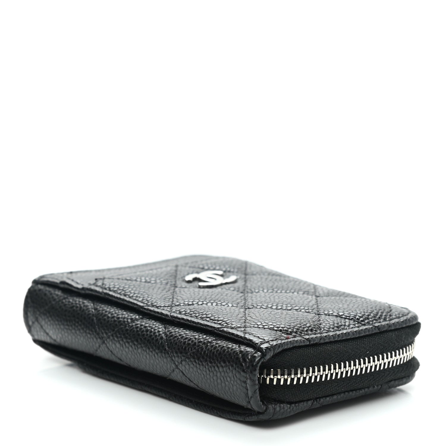 Chanel Caviar Quilted Zip Card Holder Black 4 of 8
