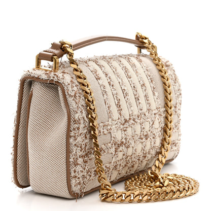 Burberry Lambskin Needle Punch Quilted Check Small Lola Bag Natural 2 of 9