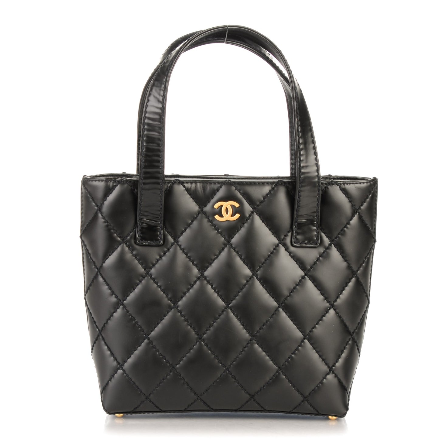 Calfskin Wild Stitch Tote Black