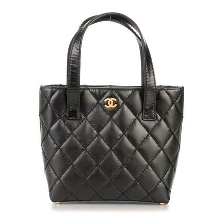 Chanel Calfskin Wild Stitch Tote Black 1 of 7