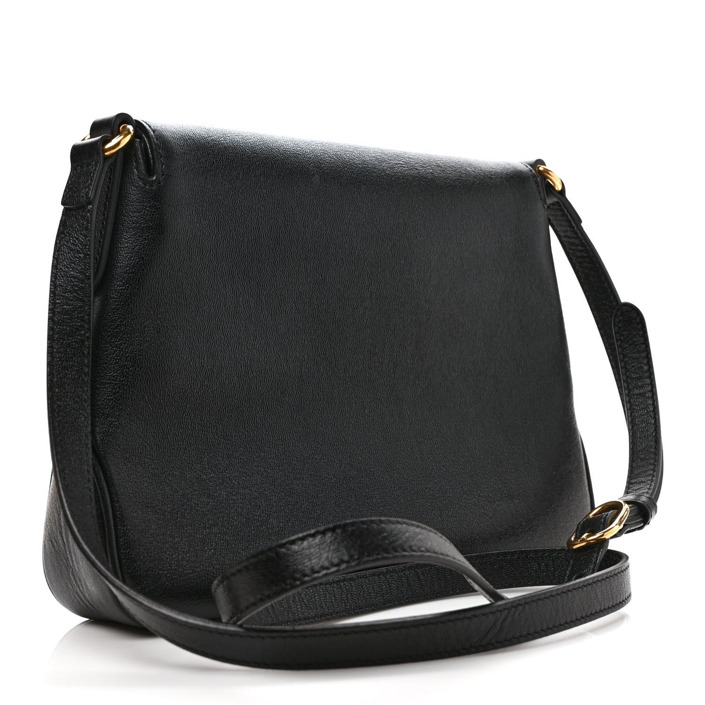 New Sakai Calfskin Lux Small Dahlia Messenger Shoulder Bag Black