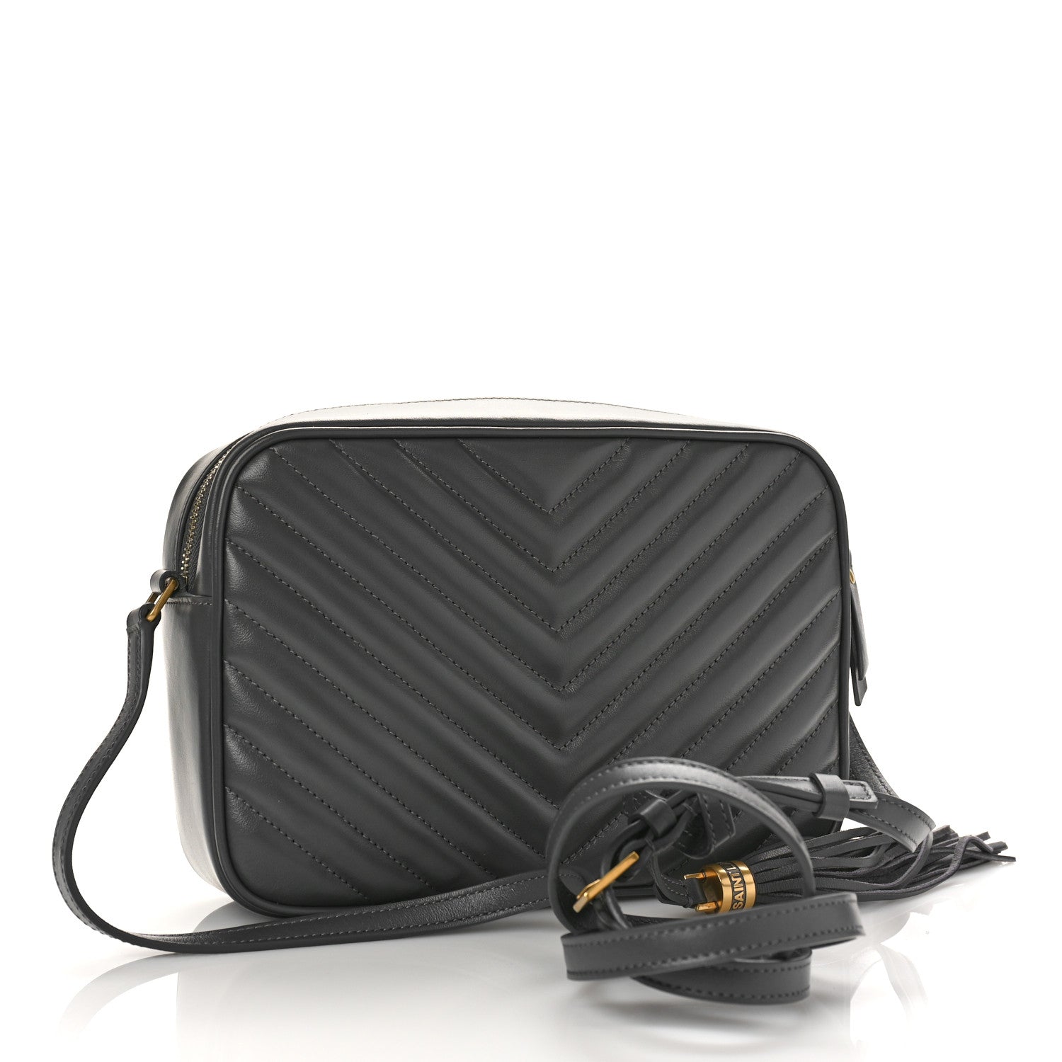 Saint Laurent Calfskin Matelasse Monogram Lou Camera Bag Storm 3 of 8