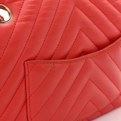 Chanel Lambskin Chevron Quilted Mini Rectangular Flap Coral 12 of 12