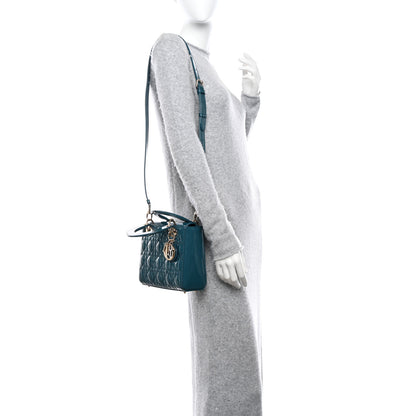 Christian Dior Patent Cannage Small Lady Dior Turquoise 2 of 10