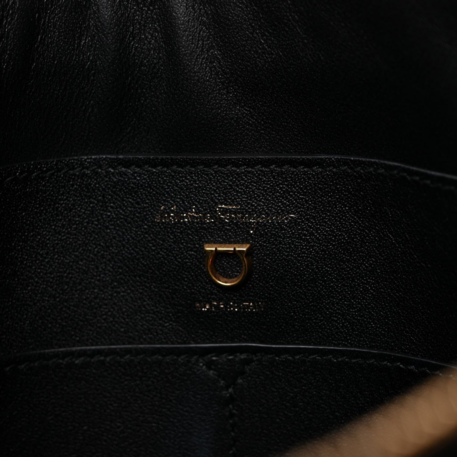 Salvatore Ferragamo Calfskin Gancini Trifolio Top Handle Tote Bag Black 5 of 8