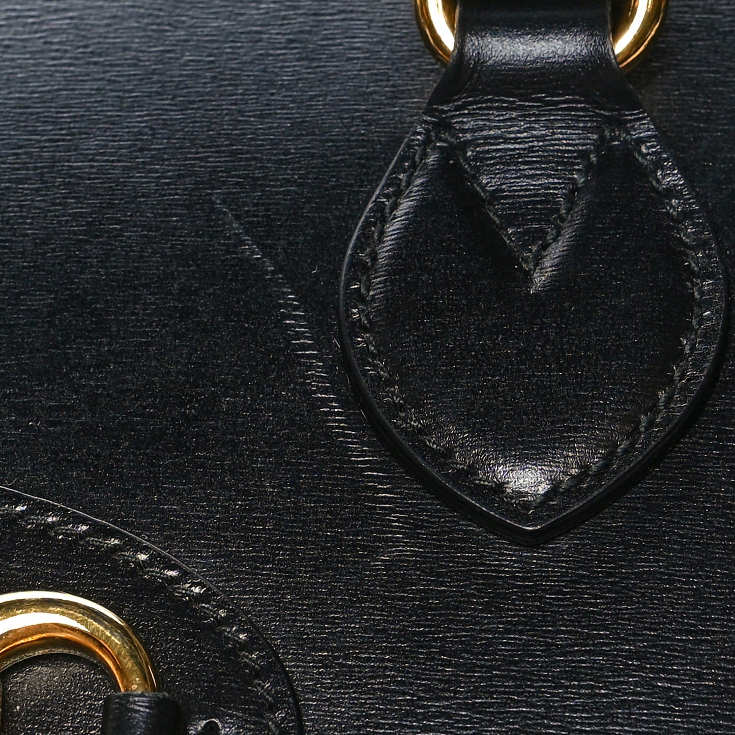 Boarded Plutone Calfskin Horsebit 1955 Top Handle Bag Black