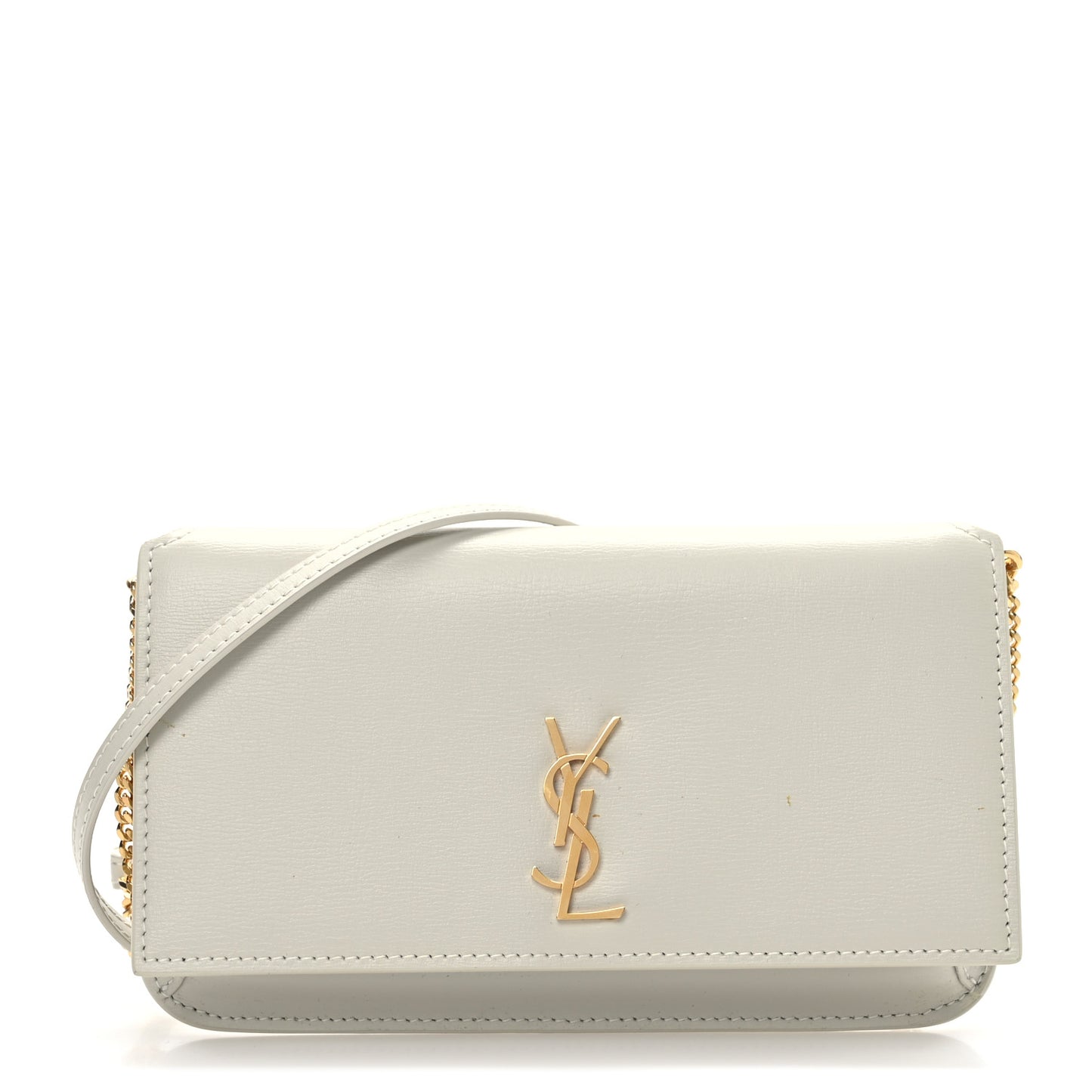 Smooth Calfskin Monogram Phone Holder Crossbody Blanc Vintage