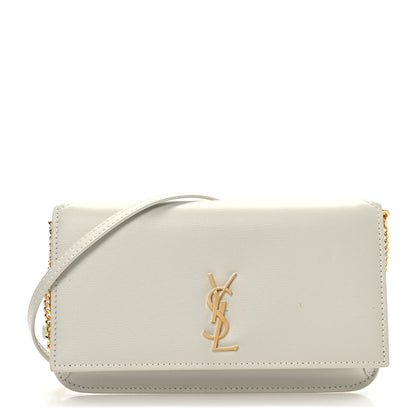 Saint Laurent Smooth Calfskin Monogram Phone Holder Crossbody Blanc Vintage 1 of 9