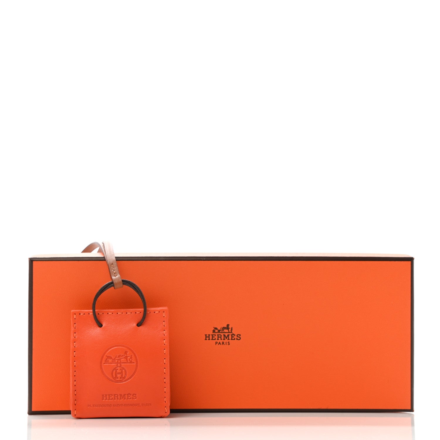 Hermes Milo Lambskin Swift Shopping Bag Charm Feu Gold 4 of 4