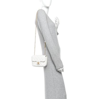 Chanel Lambskin Enamel Quilted Mini Coco Hearts Square Flap White 2 of 10