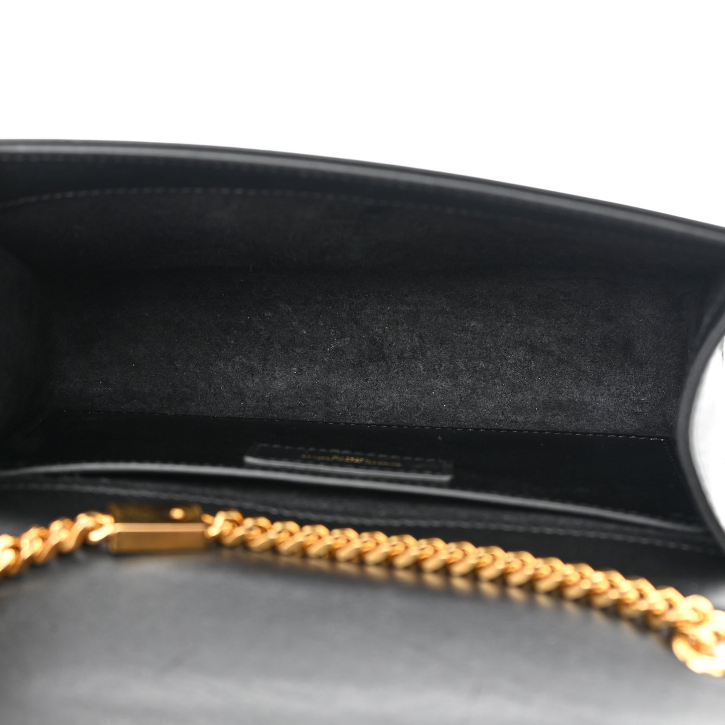 Calfskin Small Classic Monogram Kate Tassel Satchel Black