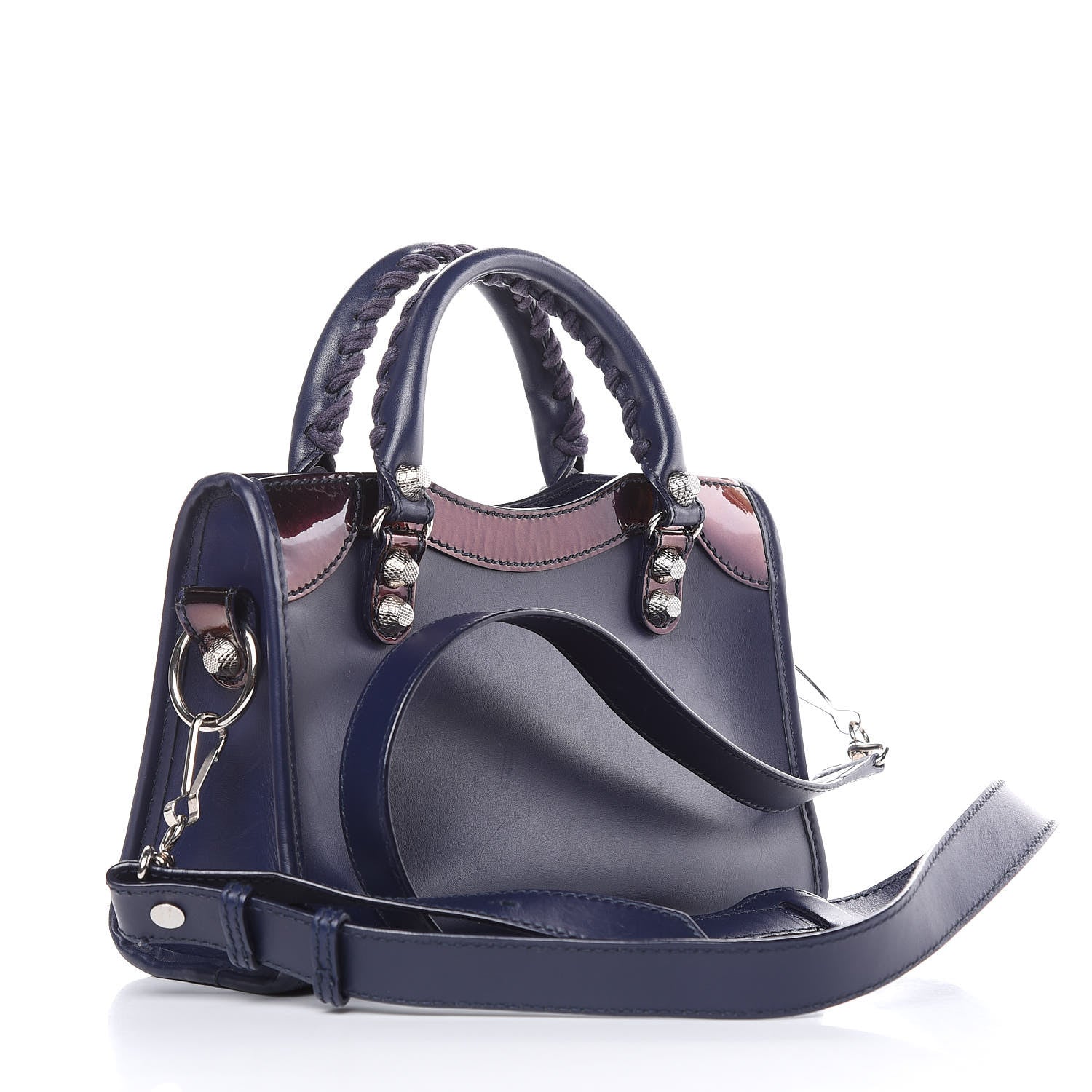 Balenciaga Smooth Calfskin Metallic Patent Giant 12 Silver Hardware Mini City Ultraviolet 4 of 19