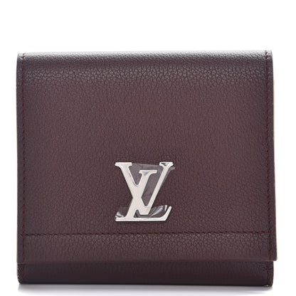 Louis Vuitton Calfskin LockMe II Compact Wallet Prune 1 of 9