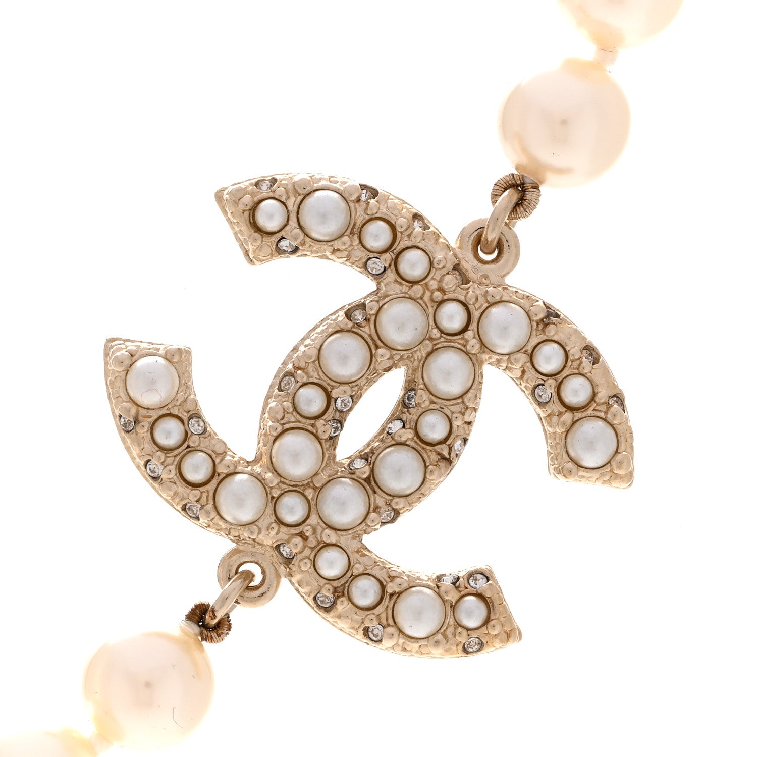 Chanel Pearl CC 100th Anniversary Necklace Light Gold 4 of 6