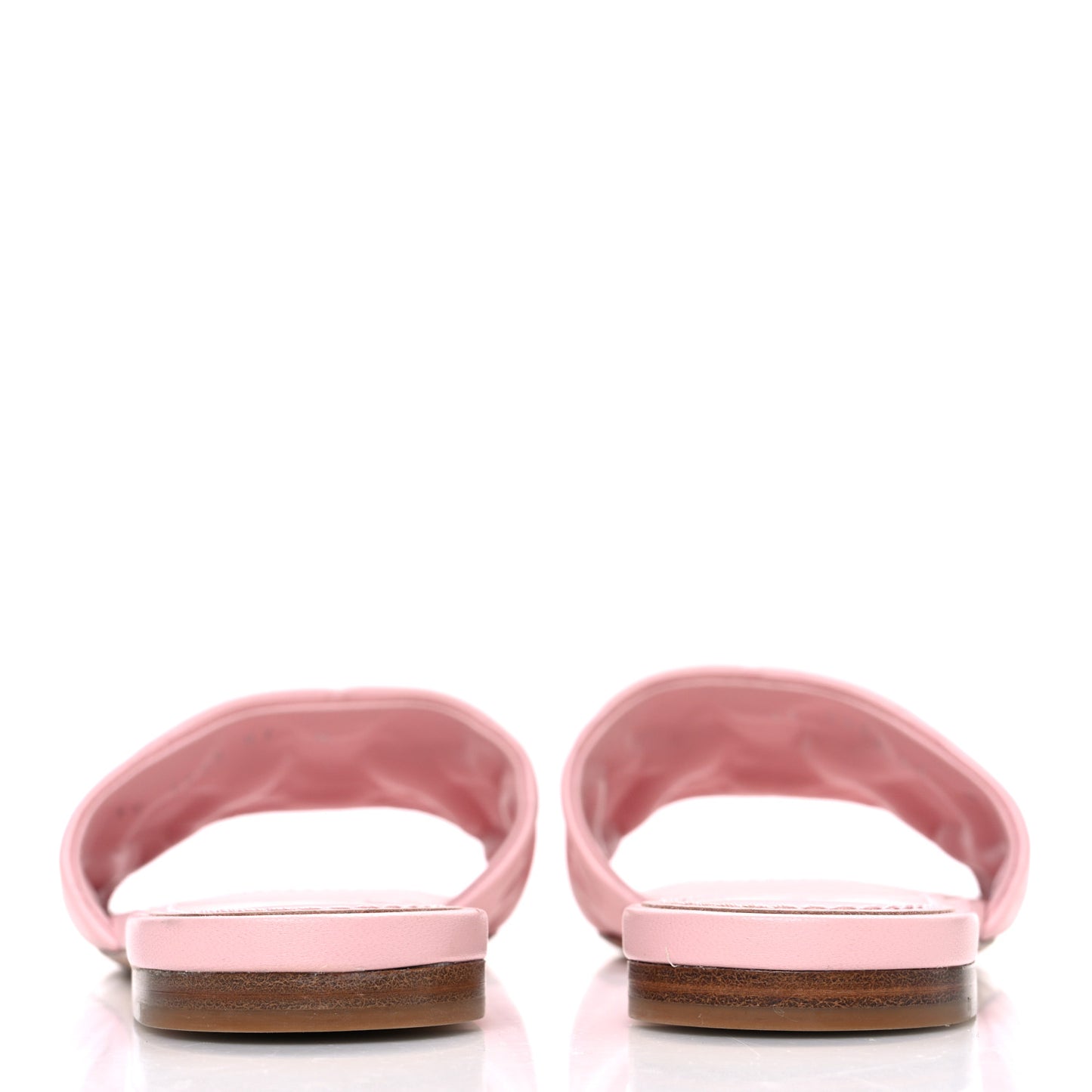Lambskin Embossed Monogram Revival Flat Mules 37 Light Pink