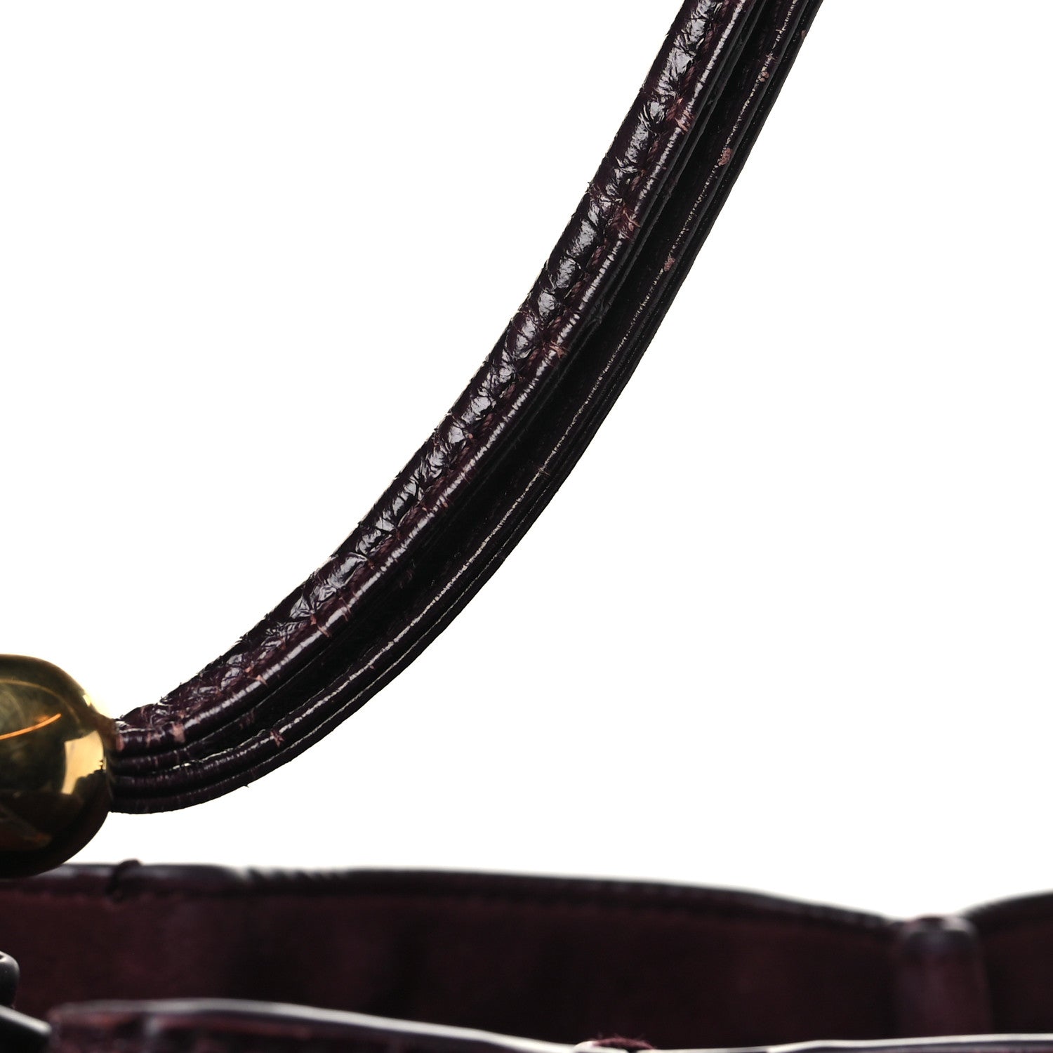 Salvatore Ferragamo Calfskin Crocodile Embossed Bucket Bag Bordeaux 12 of 14