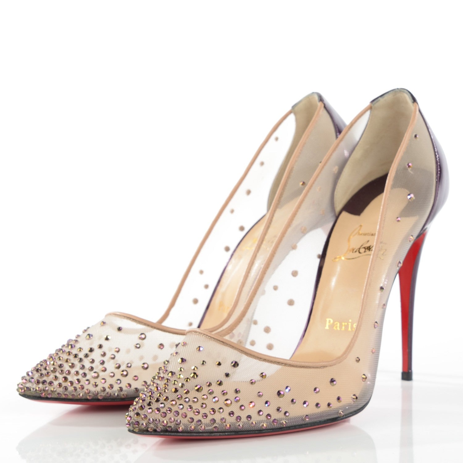 Christian Louboutin Strass Follies 100 Pumps 40.5 Cosmos 3 of 8