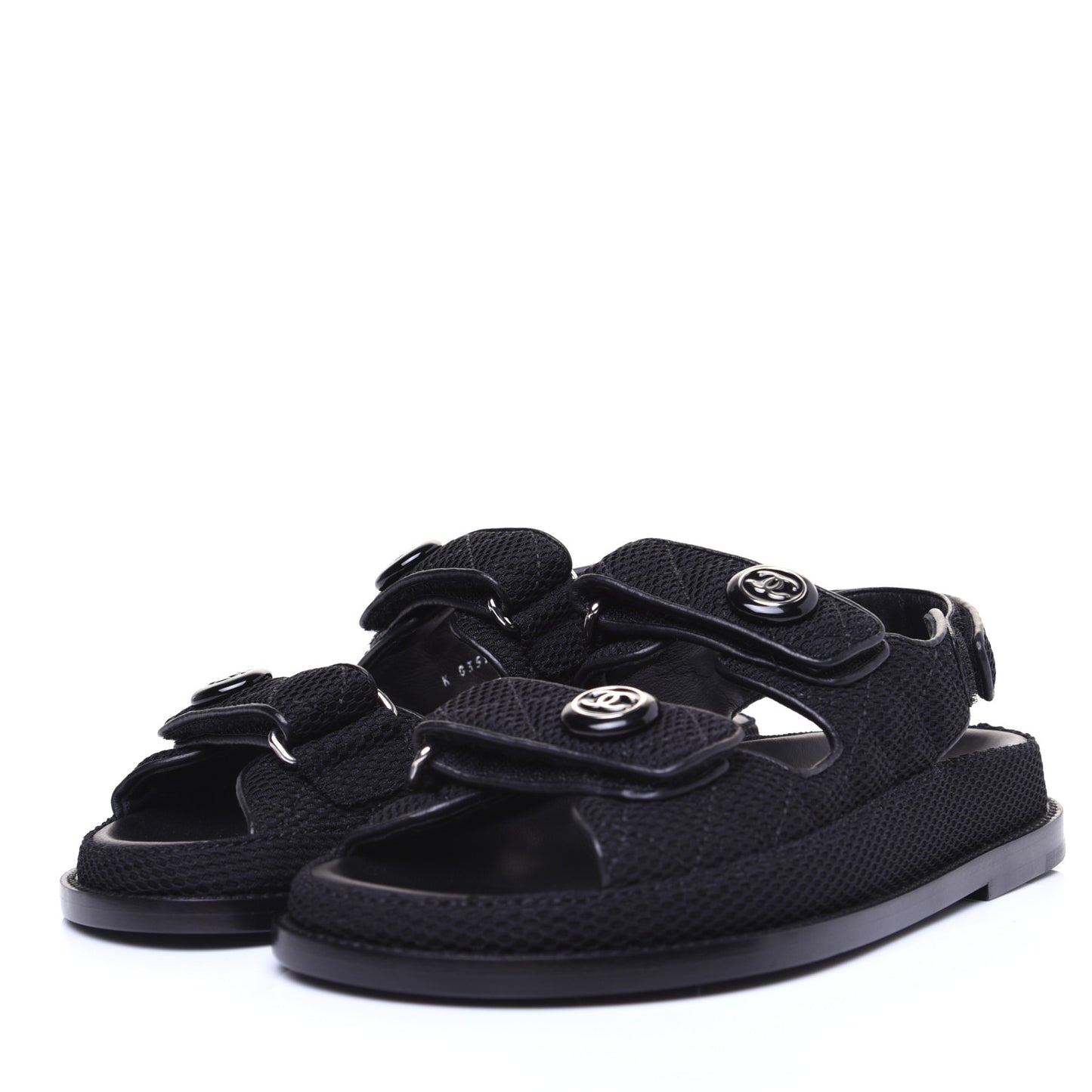 Fabric Velcro Dad Sandals 35.5 Black