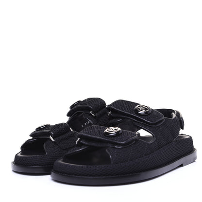 Chanel Fabric Velcro Dad Sandals 35.5 Black 4 of 12