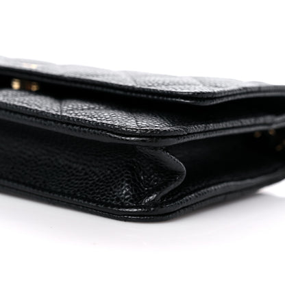 Chanel Caviar Quilted Wallet on Chain WOC Black 10 of 11