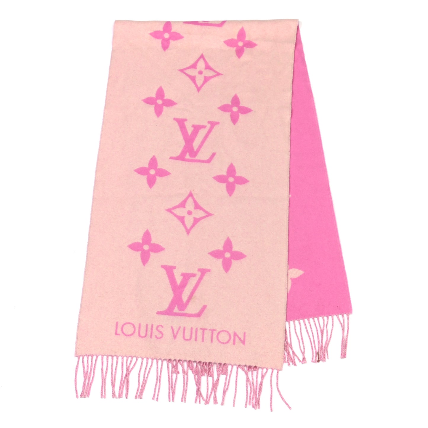 Cashmere Monogram Reykjavik Scarf White Pink