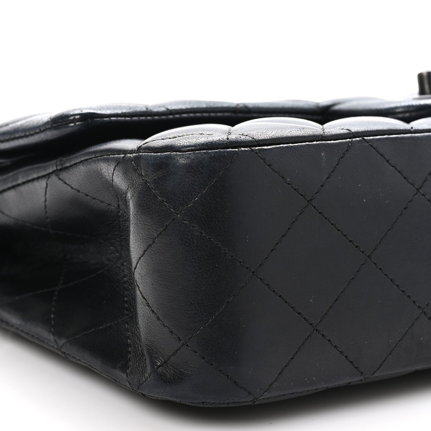 Lambskin Quilted Medium Double Flap So Black