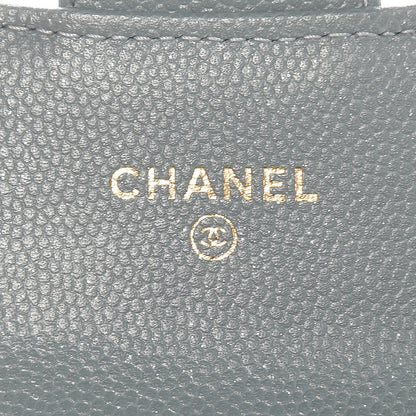 Chanel Iridescent Caviar Quilted Card Holder Light Blue 6 of 9