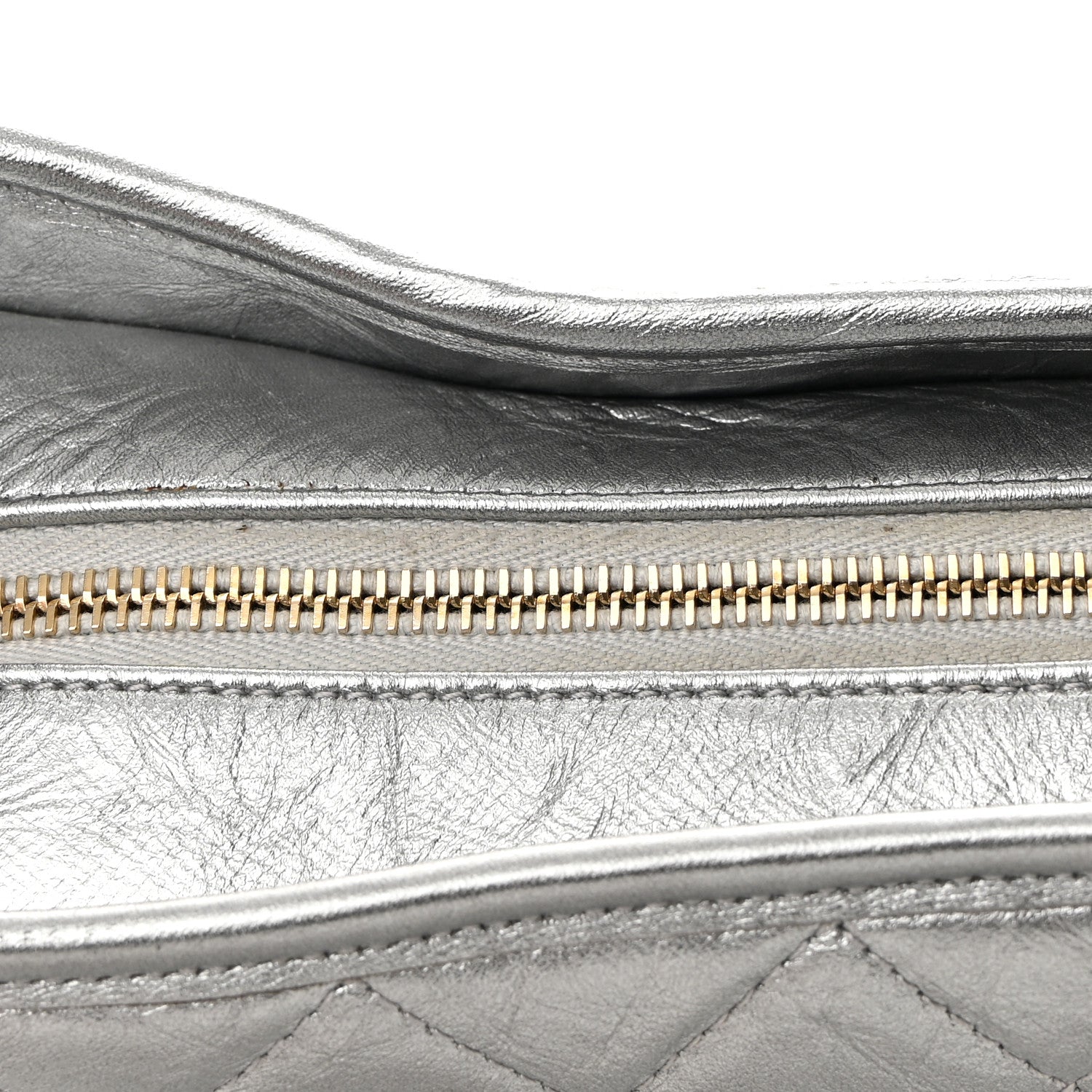 Chanel Metallic Aged Calfskin Quilted Medium Gabrielle Hobo Silver 11 of 15