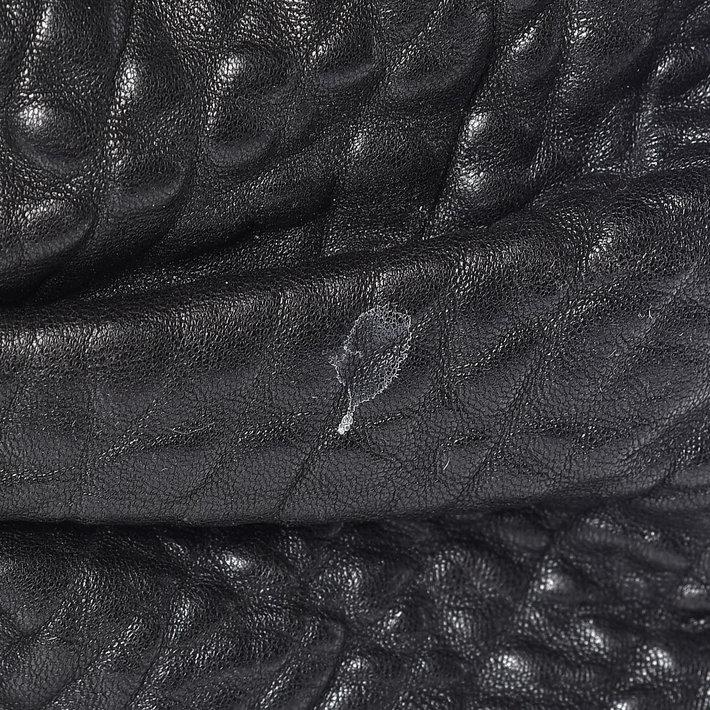 Crinkled Lambskin Mia Degrade Shopper Black