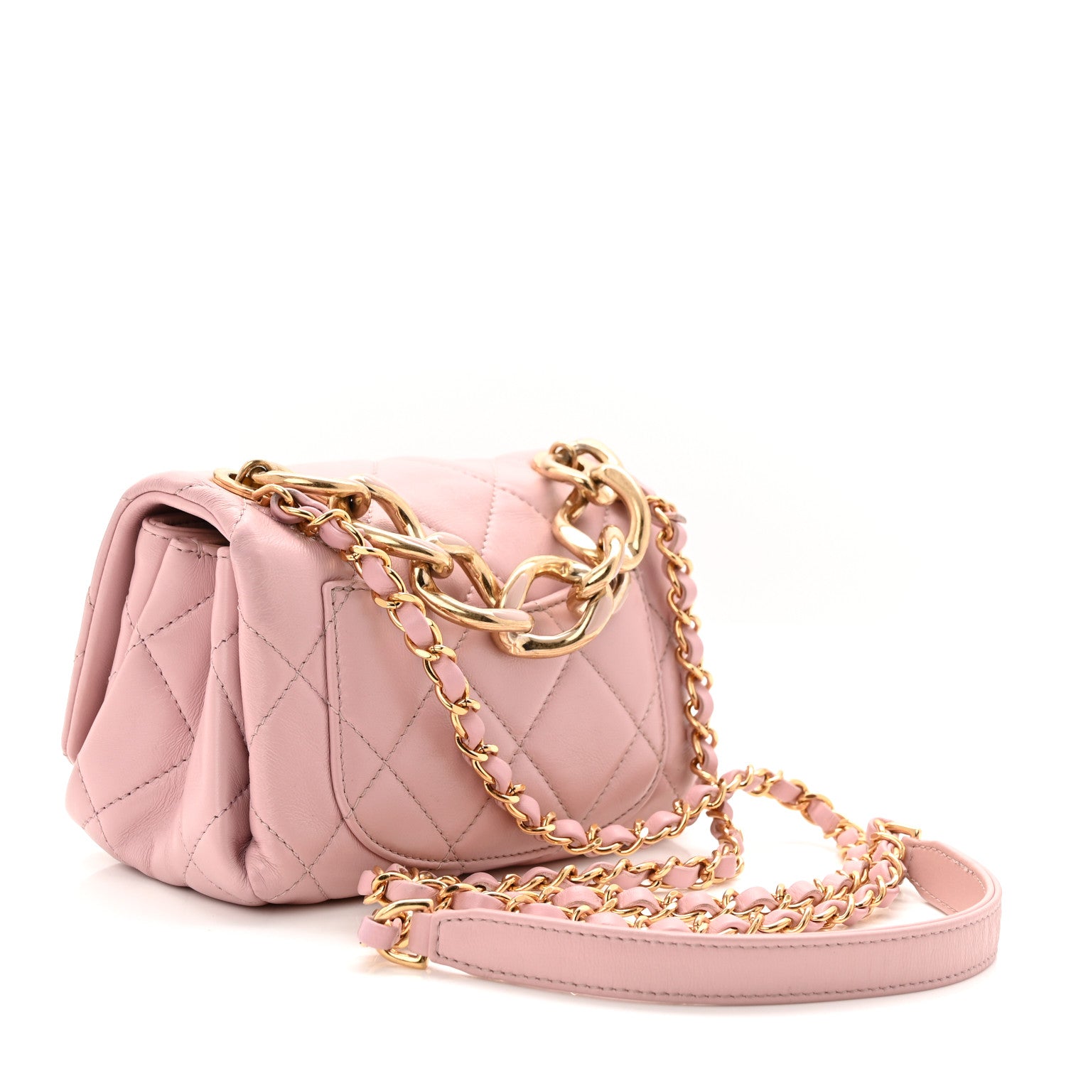 Chanel Lambskin Quilted Mini Color Match Flap Light Pink 3 of 10