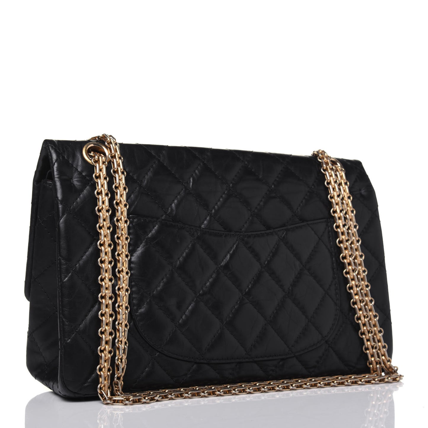 Aged Calfskin Quilted 2.55 Reissue 226 Flap Black