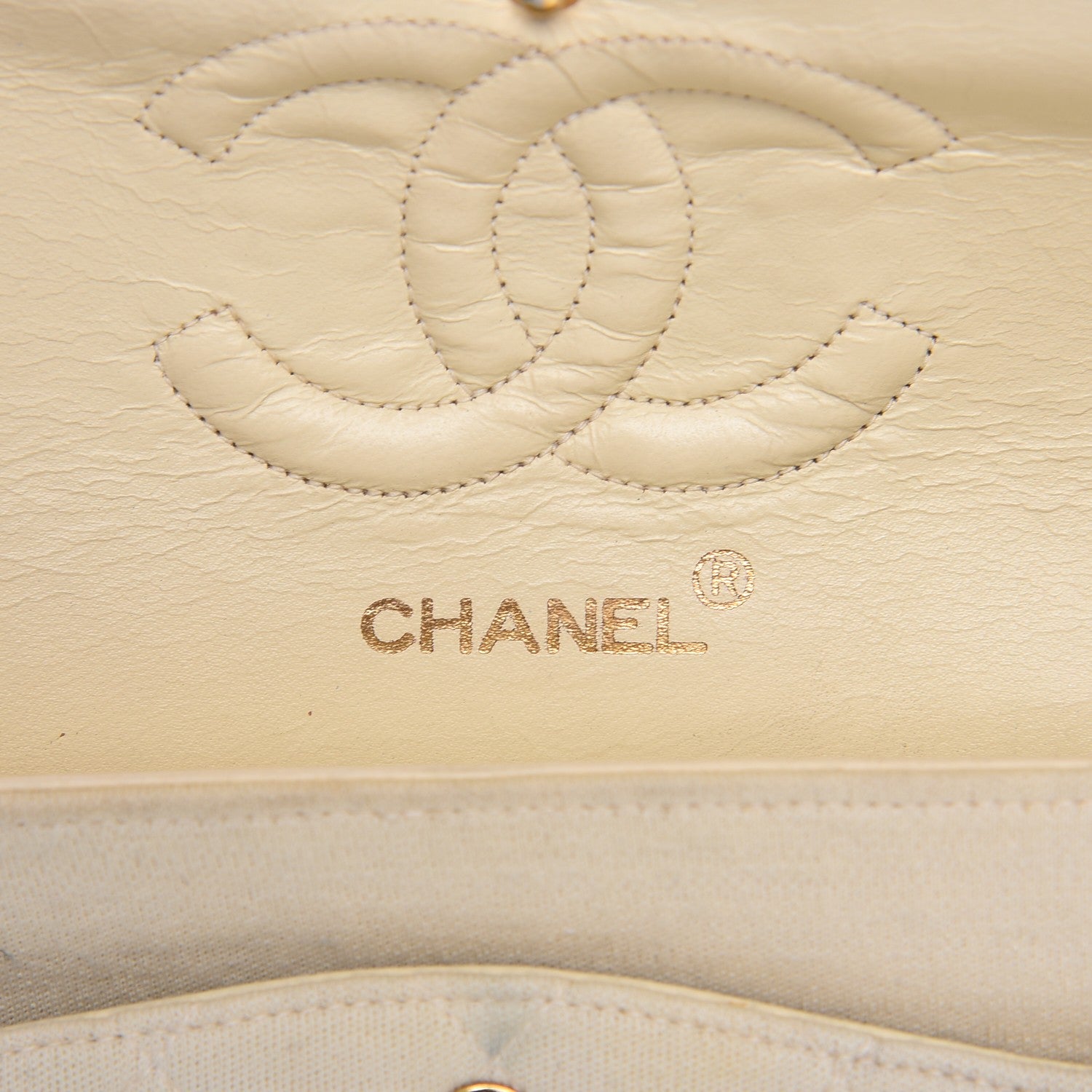 Chanel Jersey Quilted Medium Double Flap Beige 6 of 18