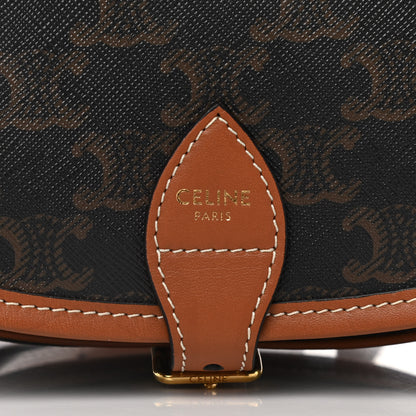 Celine Triomphe Canvas Medium Folco Bag Tan 8 of 12