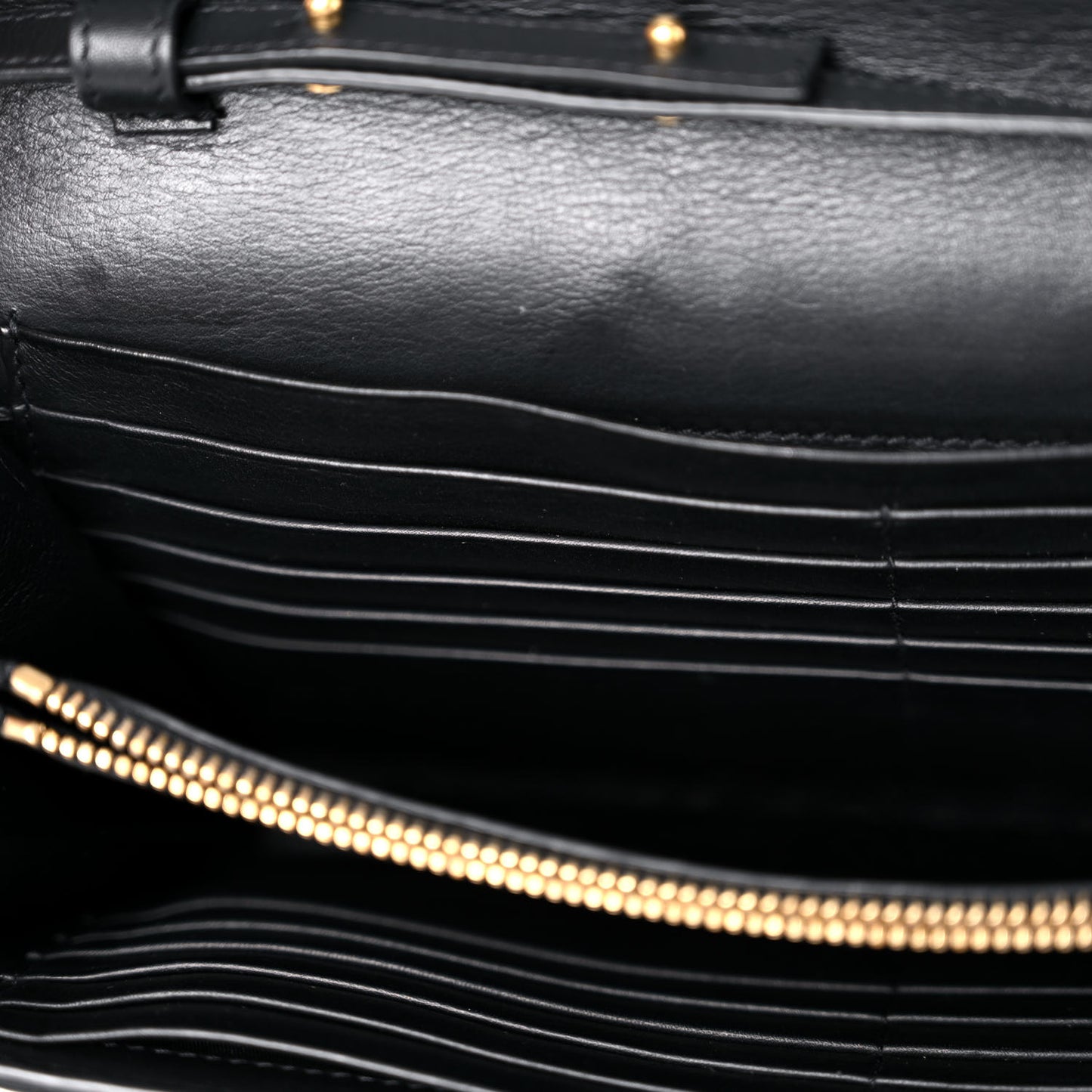 Calfskin Classic Y Ligne Chain Wallet Black