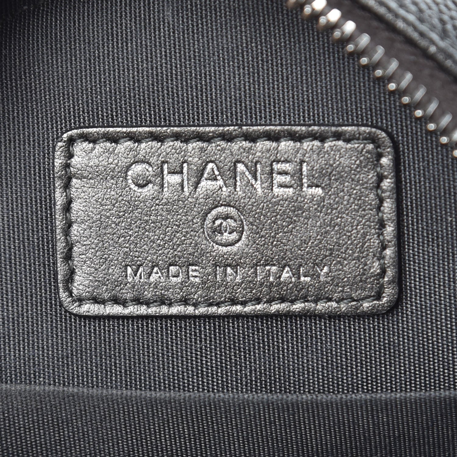 Chanel Metallic Caviar Quilted Round Filigree Crossbody Dark Silver 6 of 8