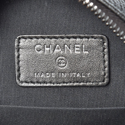 Chanel Metallic Caviar Quilted Round Filigree Crossbody Dark Silver 6 of 8