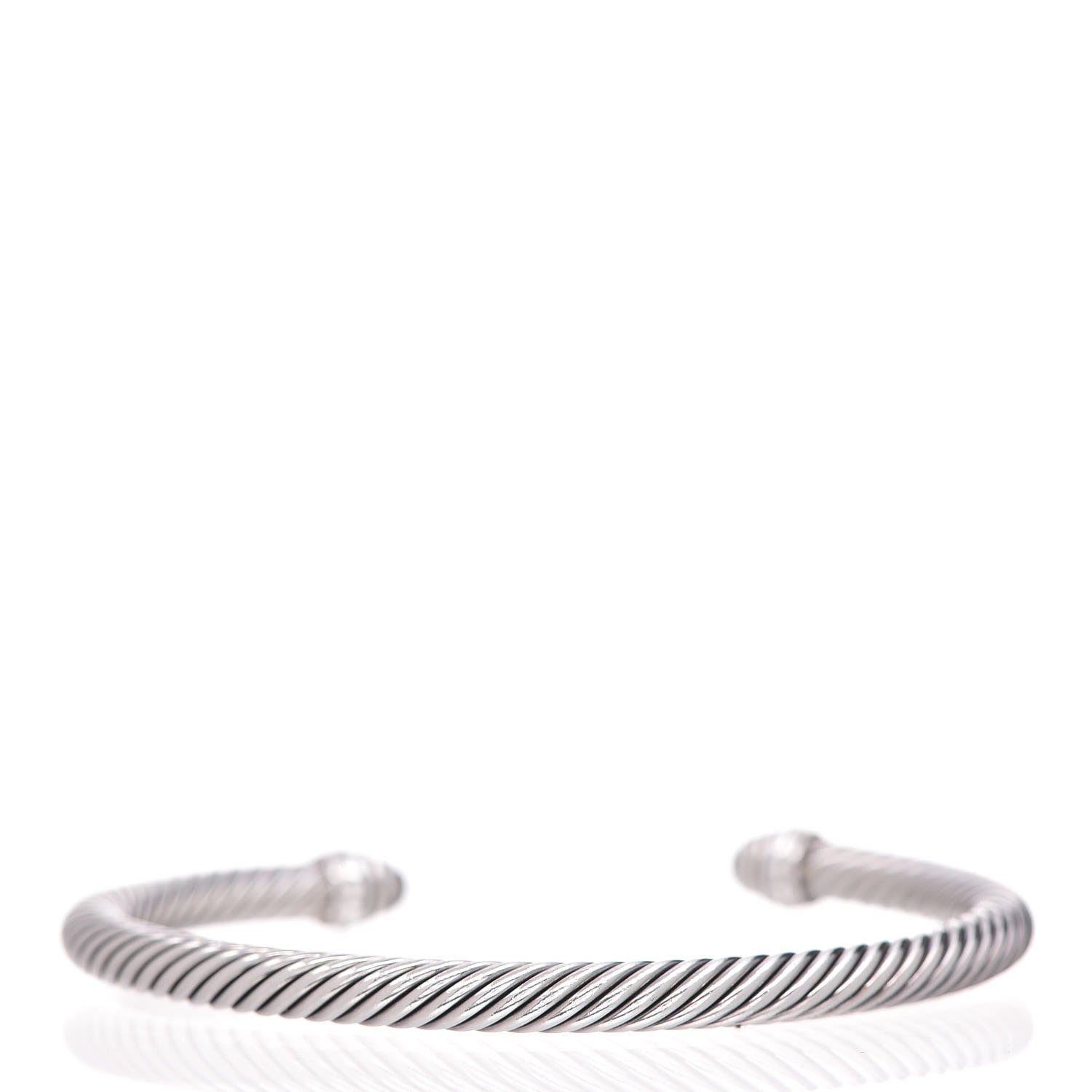 David Yurman Sterling Silver Pave Diamond 5mm Cable Classics Bracelet 3 of 4