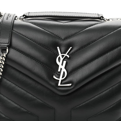 Saint Laurent Calfskin Y Quilted Monogram Small Loulou Chain Satchel Black 9 of 11