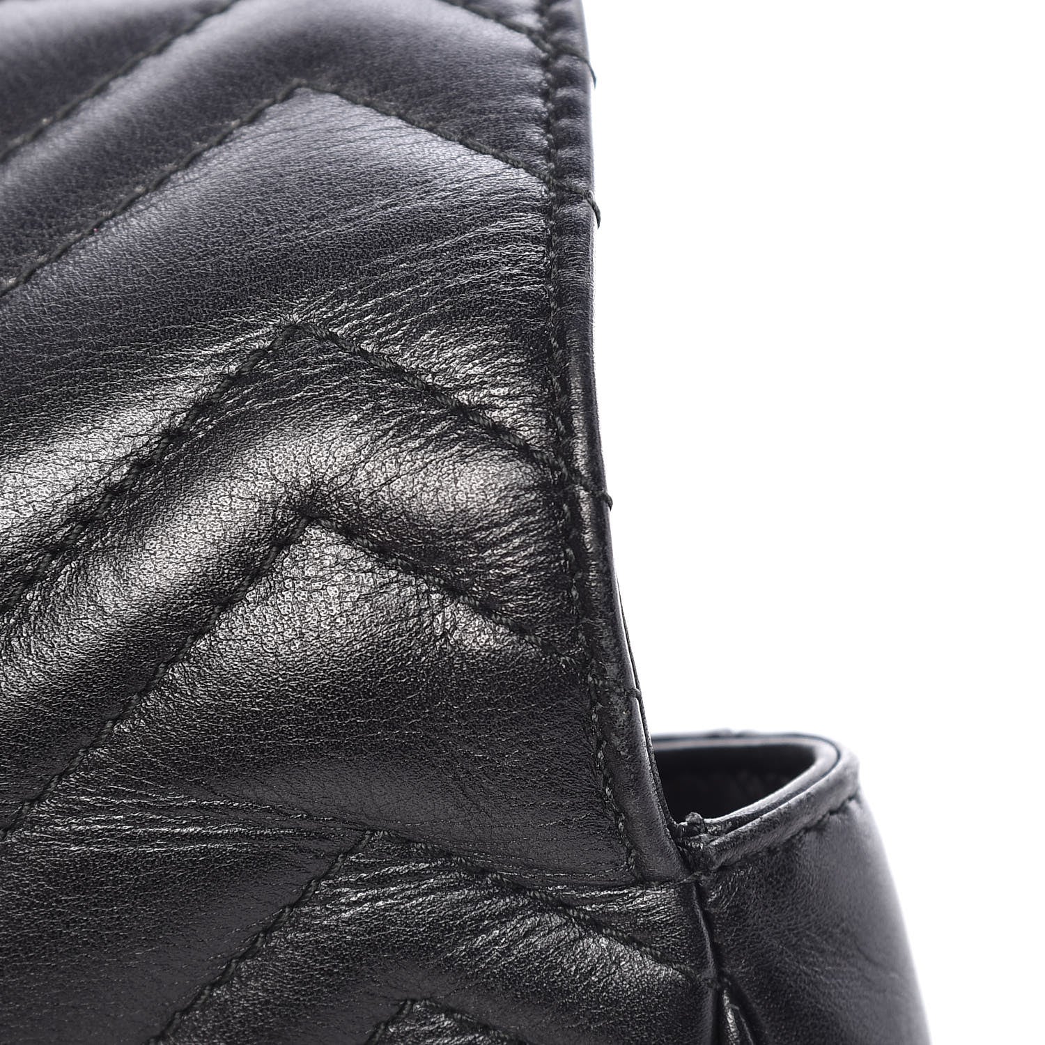 Gucci Calfskin Matelasse Super Mini GG Marmont Shoulder Bag Black 12 of 13
