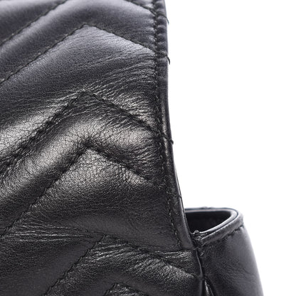 Gucci Calfskin Matelasse Super Mini GG Marmont Shoulder Bag Black 12 of 13