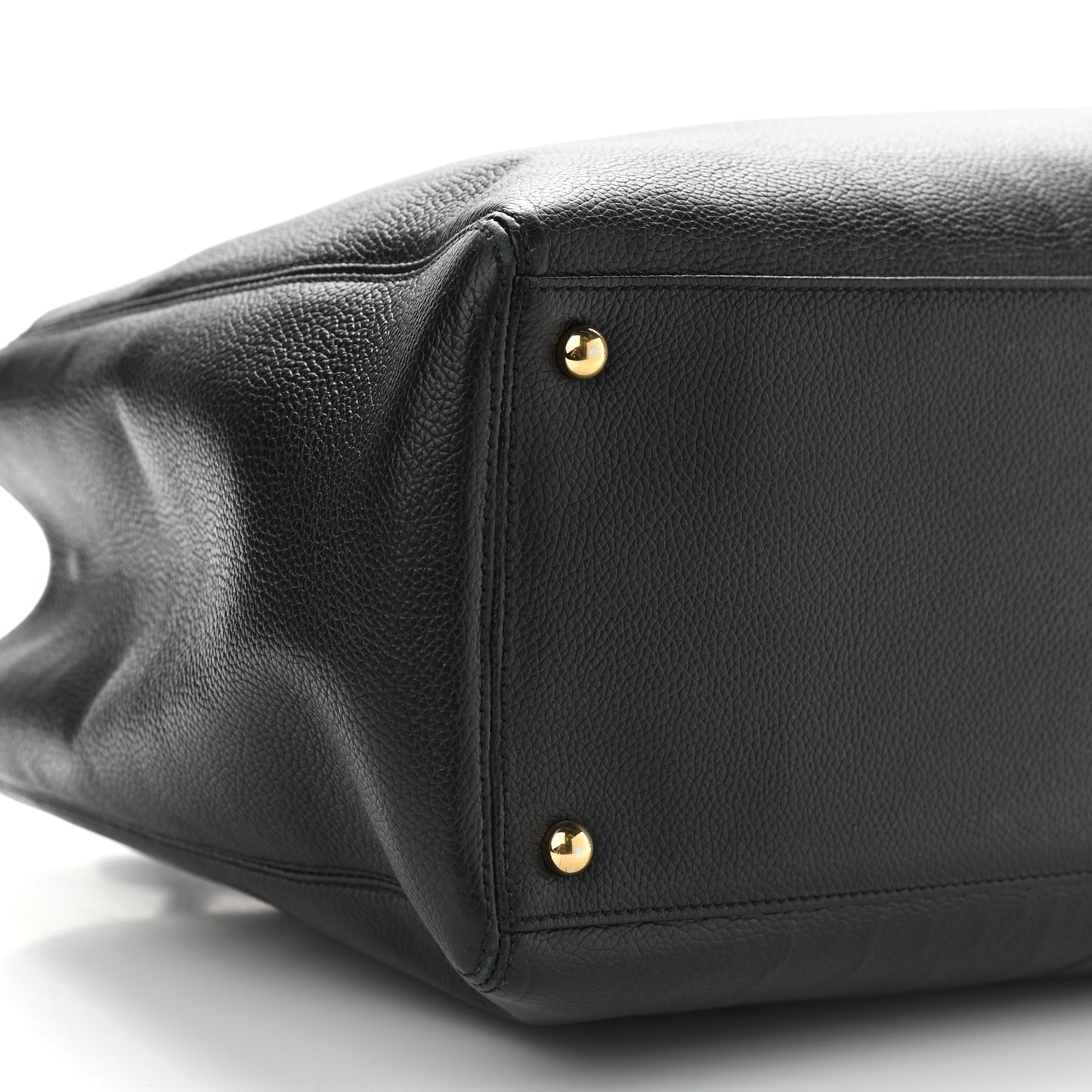 Calfskin Cerf Executive Shopper Tote Black