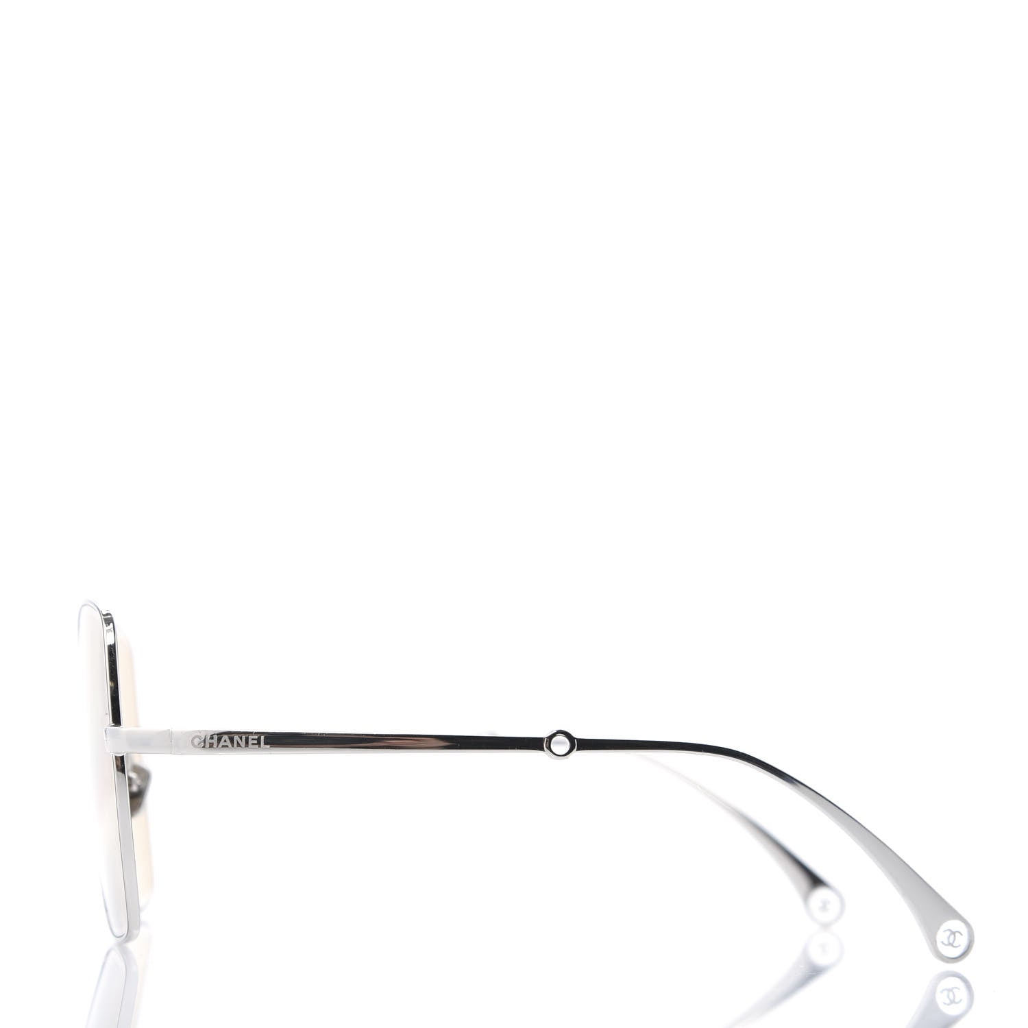 Chanel Metal Butterfly Removable Pearl Chain Sunglasses 4262 Silver Brown 3 of 10