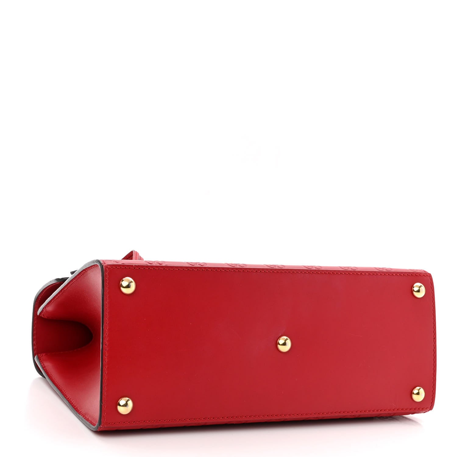 Gucci Guccissima Signature Small Padlock Top Handle Bag Hibiscus Red 4 of 10