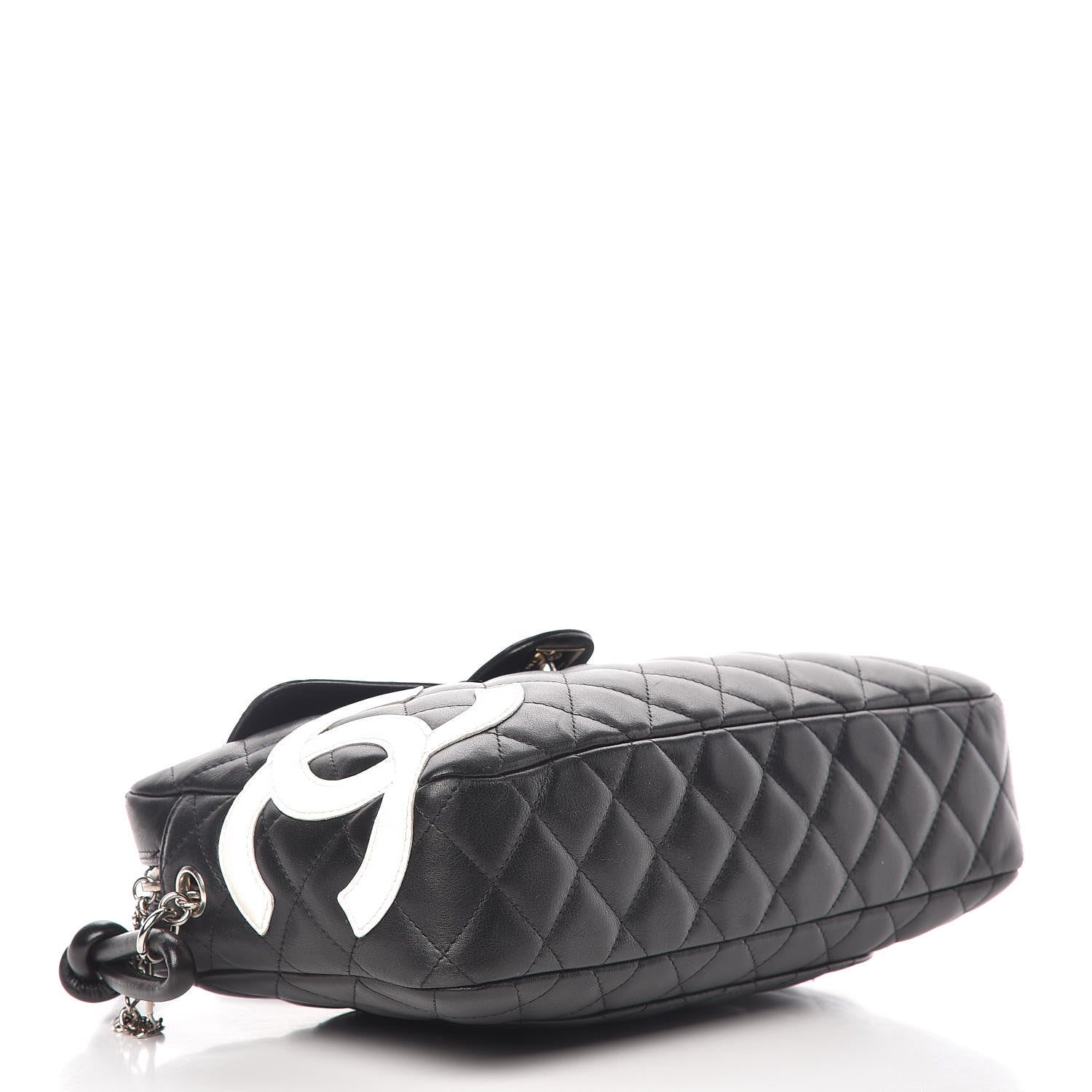 Chanel Calfskin Quilted Cambon Camera Case Black White 4 of 15