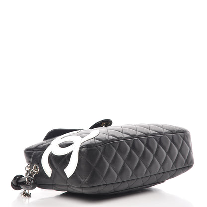 Chanel Calfskin Quilted Cambon Camera Case Black White 4 of 15