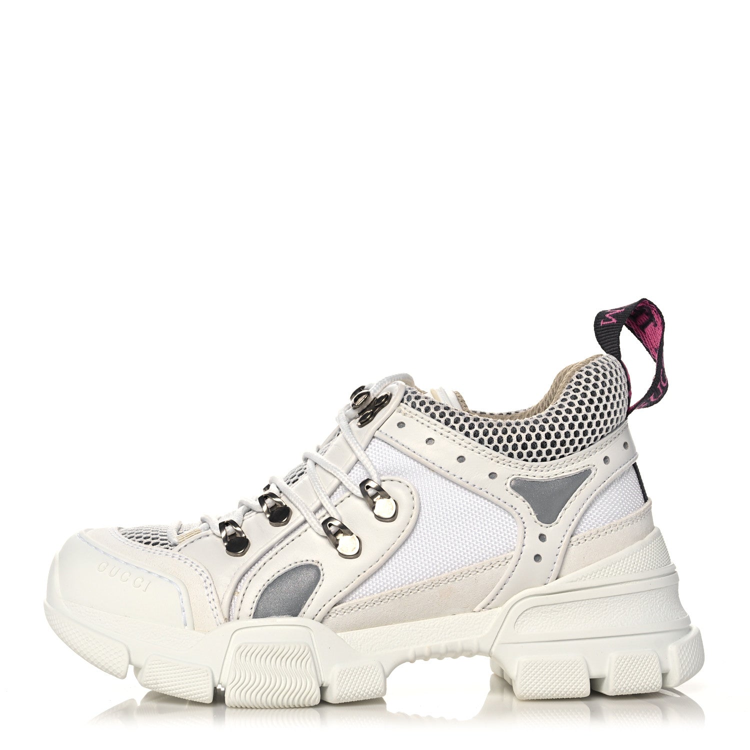 Gucci X SEGA Mesh Calfskin Suede Womens Flashtrek Sneakers 35.5 Great White 1 of 8