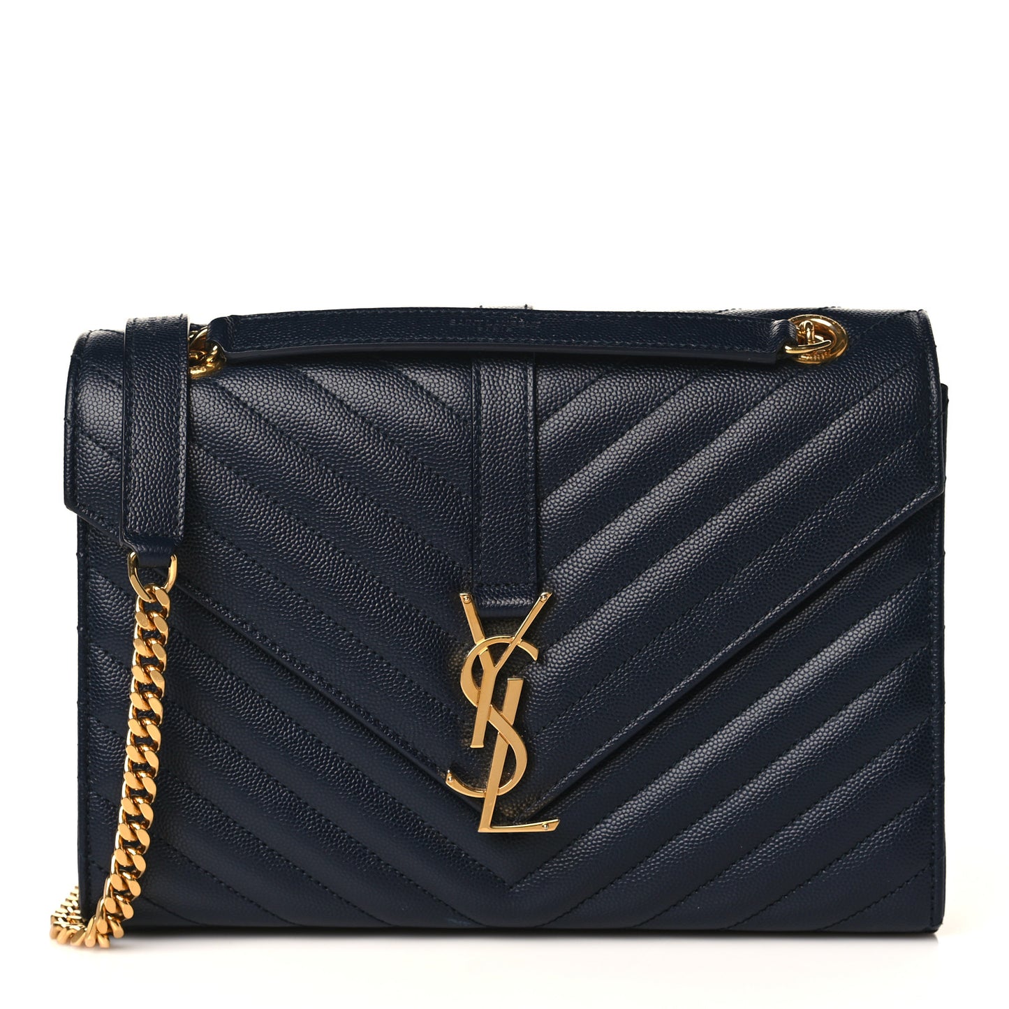 Grain De Poudre Matelasse Chevron Medium Monogram Satchel Blue