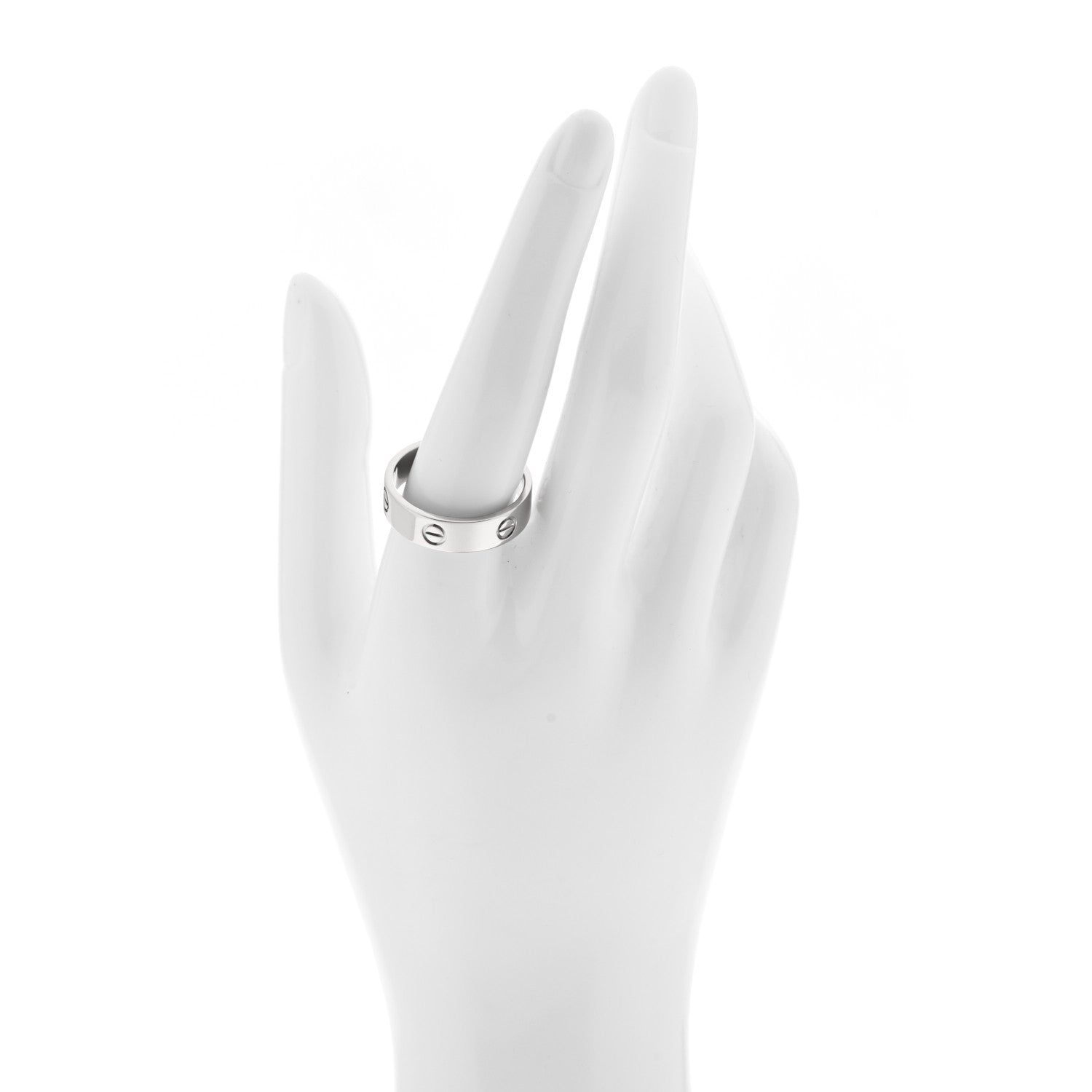 Cartier 18K White Gold 5.5mm LOVE Ring 63 10.5 2 of 4
